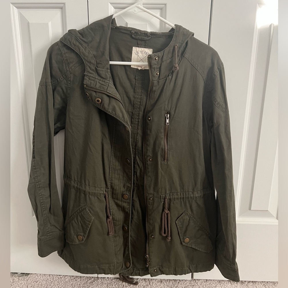 LA Hearts Olive Green Utility Jacket
